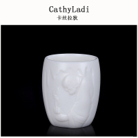 IKXO品牌陈德根 德化羊脂玉猪油白高白陶瓷浮大号个人杯主人杯茶杯家用