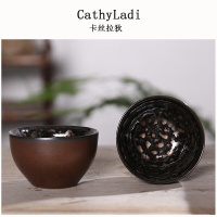 IKXO品牌金斑天目功夫品茗茶杯主人杯子窑变盏大小茶杯陶瓷单杯