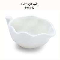 IKXO品牌德化白瓷大号茶洗羊脂玉素烧洗杯碗陶瓷杯洗笔洗香插茶配件