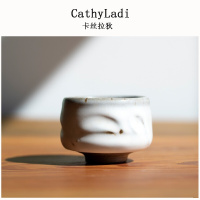 IKXO品牌山水间 竹灰品茗杯 景德镇全手工陶瓷功夫茶杯 陶艺杯 人文茶器