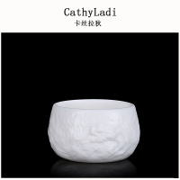 IKXO品牌陈德根 德化高白瓷原矿高岭建白茶杯浮品茗杯主人杯个人杯礼品