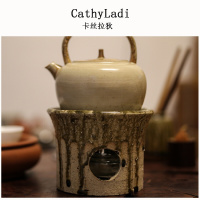 木灰开片粗陶提梁茶壶 电陶炉煮茶器 酒精炉炭炉烧水壶功夫茶具