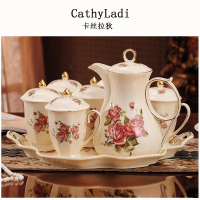 杯子家用客厅欧式茶具陶瓷6只装喝水杯水壶套杯茶壶茶杯水具套装