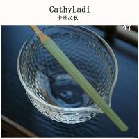 竹泉手工玻璃绿茶泡茶器 碗泡 日本锤纹玻璃绿茶专用盖碗茶壶茶具