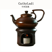 粗陶茶壶酒精煮茶炉日式陶瓷温茶壶野外明火烧水壶电陶炉煮茶器