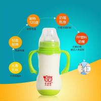 儿婴儿宝宝喝水喝奶防摔PP塑料奶瓶奶壶手柄吸管