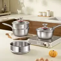 康巴赫无涂层316L三层钢奶锅