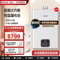 [鲸吨吨]林内24升燃气热水器 变频恒温 家用天然气 节能大水量热水器24GS41新品