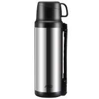保温杯大容量户外旅行保温壶男女便携背带旅游水壶瓶2L 不是不锈钢色是黑色