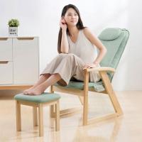 志高(CHIGO)按摩椅家用全身小型迷你简易折叠电动靠垫背部腰部颈椎多功能 浅绿色