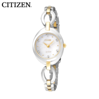 国行 西铁城(CITIZEN)手表 光动能贝母盘两针双按式两折扣女表EX1434-55D