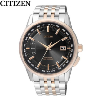 国行 西铁城(CITIZEN)光动能多局电波不锈钢间玫瑰金色表带男手表 CB0156-66E