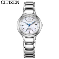 国行 西铁城(CITIZEN)光动能多局电波计时世界时显示万年历天然贝母盘防磁优雅时尚女士手表 EC1170-85D