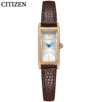 国行 西铁城 CITIZEN 光动能方盘咖啡色皮带KII系列时尚优雅女表EG7044-06A