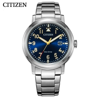 国行 西铁城 CITIZEN 手表 光动能日显不锈钢表带时尚商务男表 AW1620-81L