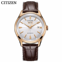 国行 西铁城 CITIZEN 手表 自动机械皮带复古时尚日期显示白盘男士手表 NH8393-05AB