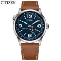 新品 国行西铁城(CITIZEN)手表 FF系列自动机械深色表盘牛皮表带休闲时尚男表NJ0140-25L