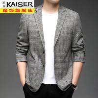 kaiser凯撒休闲西装男秋冬新款韩版修身男士西服便西格子中年男装春外套