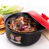 3000ML(4-5人用)卡通红盖燃煤气专用砂锅炖锅 煲汤砂锅 煲仔饭砂锅 山背瓷业
