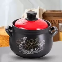 2700ML(3-4人用)金花红盖燃煤气专用砂锅炖锅 煲仔饭砂锅 煲汤锅 山背瓷业
