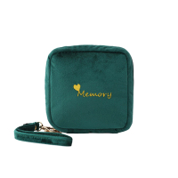 丝绒刺绣便携收纳包大容量随身零钱包收纳小袋姨妈巾包口红包