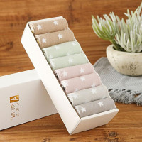 爸爸袜款中妈妈秋冬中老年中年透气袜筒春厚口纯棉中年袜子男女 女五星款均码