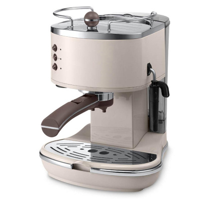 半自动咖啡机古达+多士炉+电水壶三件套复古系列 奶油白色ECO310半自动咖啡