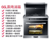 集成灶自动清洗侧吸金蛋下排双电机抽油烟机家用蒸烤箱一体 T708C-双电机-蒸烤箱消毒一体带防火墙保护 气电两用左右排烟