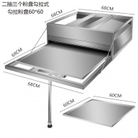 早餐店铺古达不锈钢肠粉机一格二格石磨肠粉撑蒸机蒸盘拉肠蒸箱抽屉式 酒红色