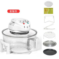 正品空气炸锅古达智能无油烟热光波炉大容量烤箱电炸锅烘烤薯条机 圆头套餐四
