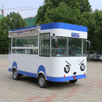 多功能古达小吃车餐车移动推车夜市流动摆地摊烧烤奶茶凉粉电动早餐车 深蓝色街景车可定制 官方标配