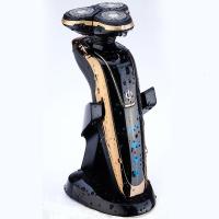 电动剃须刀黄金蛋充电式全身水洗智能数显刮胡刀多功能胡须刀 电镀枪-USB款 标配+理发器