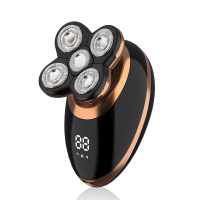 剃光头非黄金蛋智能数显男士刮光头机五刀头电动剃须刀充电式刮胡刀 数显/五刀头 标配+鼻毛+理发+洁面