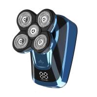 光头智能数显黄金蛋电动剃须刀水洗充电式刮胡刀多功能大功率胡须刀 6800蓝数显五头 标配+鼻毛+理发