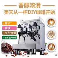 咖啡机古达商用专业全半自动意式家用咖啡机 银色单机倒渣桶