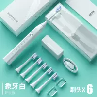 全自动充声波电动牙刷黄金蛋超网红情侣款学生党女生充电牙刷震动防水 象牙白升级款[享6个刷头+旅行盒]