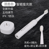 电动牙刷黄金蛋家用成人男女充电防水声波儿童软毛全自动牙刷 洁齿白智能座充款5档(2刷头)