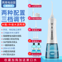 冲牙器牙齿洗牙器黄金蛋 牙结石正畸家用便携式水牙线口腔清洁 两用版套装B外接两用3档调节