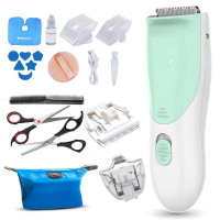 婴儿理发器黄金蛋自动吸发超充电宝宝儿童剃头剃发胎毛 吸发理发器+发型雕刻刀绿