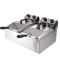 无烟定时古达电炸炉商用单缸双缸油炸机油炸锅炸鸡排薯条机炸串 普通款双缸6L*2