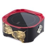 电陶炉煮茶器 家用古达迷你小型台式泡茶炉漆器炝金 菩提叶-悦方