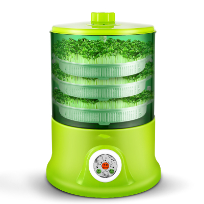 豆芽机古达-全自动家用三层大容量智能生发豆苗机芽苗机 绿色三层