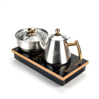 平板古达电磁茶炉茶具烧水壶泡茶专用自动上水平面板泡茶炉嵌入式茶桌 不带抽水柱加粗导热铜线宫廷套装