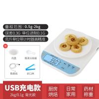 厨房秤烘焙电子秤古达家用小型电子称0.1g精准称重食物克称小秤器数度 充电智能2kg/0.1g带背光可称斤