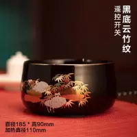 烧电陶炉 古达家用台式小型银壶烧水煮茶器茶炉 泡茶专用 黑底云竹纹