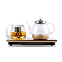 全自动古达底部上水电热水壶玻璃泡茶具电磁茶炉自吸抽水烧水壶套装 金色保温标准款(37x20)