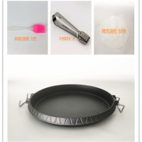 铸铁烤盘牛排烤肉生铁盘古达西餐厅用酒店用品铁板烧煎烤801 802 803烤盘+肉夹+油刷+烤肉纸50张