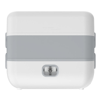 保温饭盒上班族迷你电饭煲金蛋小型加热饭盒蒸饭器三层电热饭盒 升级双层四胆（灰色）