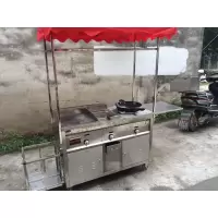多功能扒炉小吃车古达手抓饼推车燃气油炸锅铁板烧土豆麻辣烫商用摆摊 扒炉+油炸+灶台+可定做