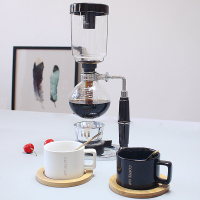 虹吸壶咖啡机古达 家用煮咖啡壶玻璃过滤商用手冲虹吸式套装 3人份壶+两套咖啡杯+磨豆机